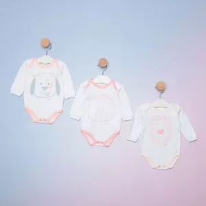 Kit De Bodies Com Recortes<BR>- 3Pçs<BR>- Bicho Molhado