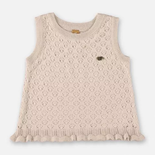 Blusa Em Tricô- Bege