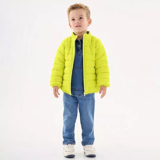 Jaqueta Puffer Lisa- Verde Limão