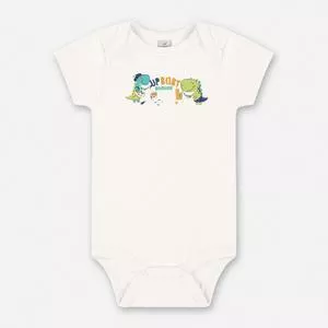 Body Dinossauros<BR>- Branco & Verde