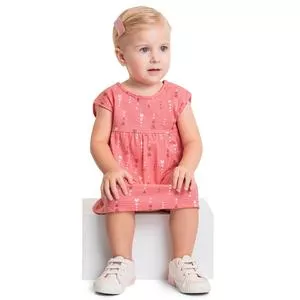 Vestido Corações<BR>- Rosa & Off White