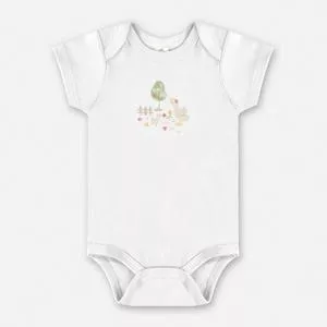 Body Canelado<BR>- Branco & Verde