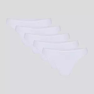 Kit De Calcinhas Biquíni Hering®<BR>- Branco<BR>- 5Pçs