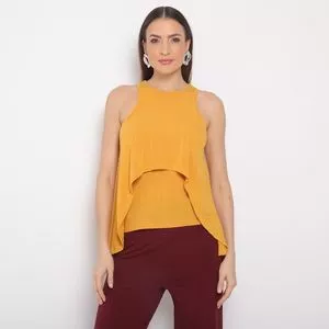 Regata Com Sobreposição<BR>- Amarelo Escuro<BR>- OCNA