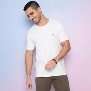 Camiseta Com Bordado<BR>- Branca<BR>- Vide Bula