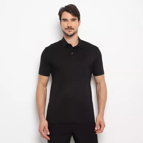 Polo Com Bordado- Preta- Aramis
