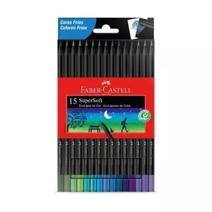 Caixa De Ecolápis De Cor Cores Frias<BR>- 15 Cores<BR>- Faber Castell