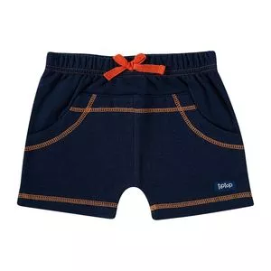 Short Liso<BR>- Azul Marinho
