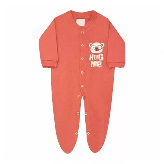 Macacão Ursinho- Laranja Escuro- Ticco Baby