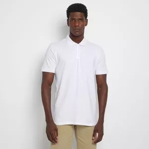 Polo Clássica Com Bordado<BR>- Branca<BR>- Malwee