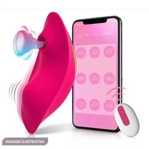 Vibrador Calcinha Com Controle Liora<BR>- Rosa<BR>- 10x5cm