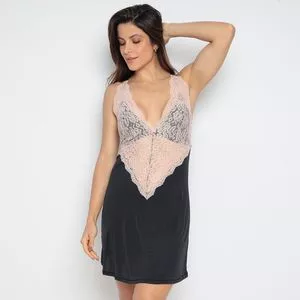 Camisola Com Renda<BR>- Preta<BR>- Liebe