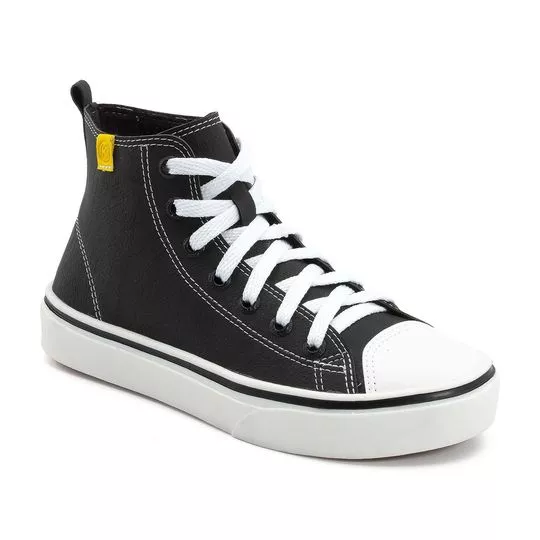 Tênis Com Pespontos- Preto- Klin