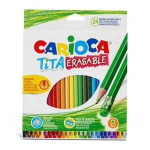 Jogo Lápis De Cor Apagável Carioca Tita<BR>- 24Pçs<BR>- Carioca