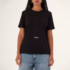 Camiseta Com Inscrição<BR>- Preta