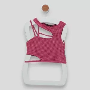 Cropped Texturizado<BR>- Rosa