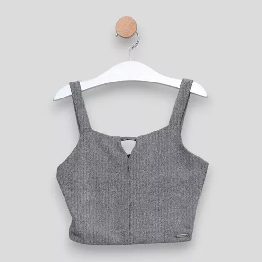 Cropped Com Tag- Cinza- Authoria