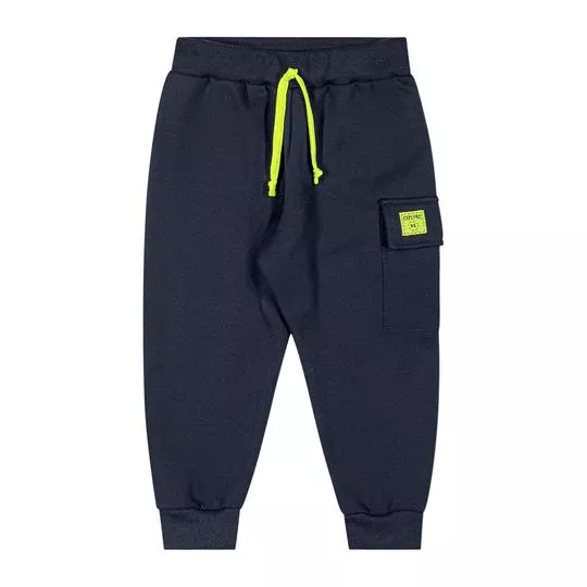 Calça Jogger Com Bolso- Preta