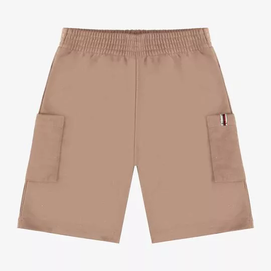 Bermuda Com Bolsos- Bege Escuro