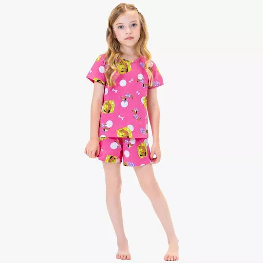 Pijama Cachorrinho- Rosa- Rovi Kids