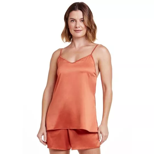 Short Doll Acetinado- Laranja