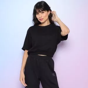 Cropped Em Moletinho<BR>- Preto<BR>- Vivame