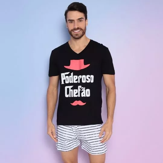 Pijama Poderoso Chefão- Preto & Vermelho- Zulai