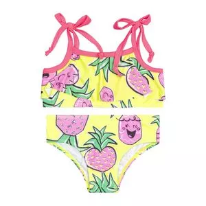 Biquíni Top Abacaxis<BR>- Amarelo & Rosa