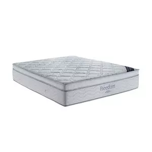 Colchão King Size Freedom<BR>- Branco & Cinza<BR>- 32x186x198cm