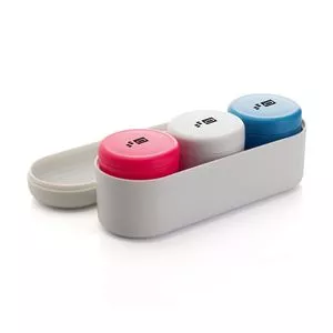 Jogo De Porta-Snacks Petit Bento<BR>- Branco & Azul<BR>- 4Pçs<BR>- Kouda