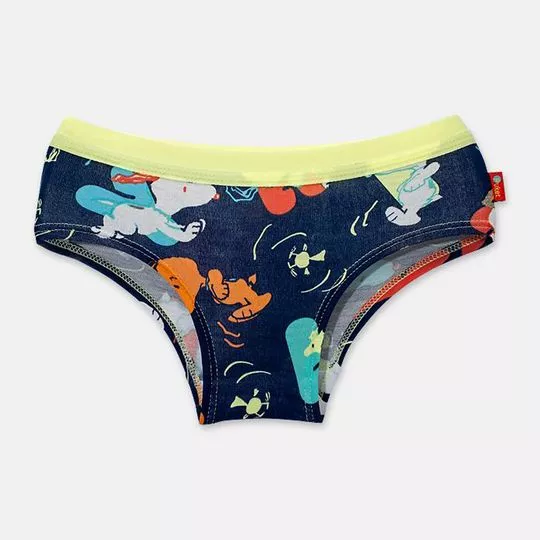 Calcinha Boneca Snoopy®- Azul Marinho & Verde Claro