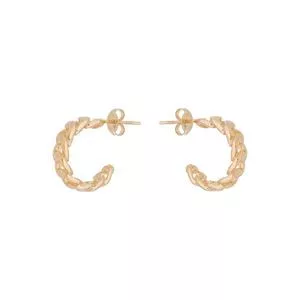 Par De Brincos Banhado A Ouro<BR>- Dourado<BR>- 1x1cm