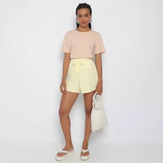 Short Texturizado- Amarelo Claro