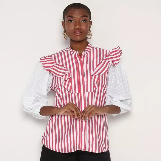 Camisa Listrada- Vermelha & Branca- Marci