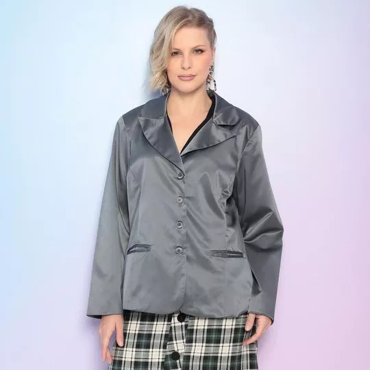 Blazer Acetinado- Cinza Escuro- Alpelo