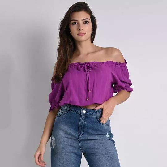 Cropped Ombro A Ombro- Roxo