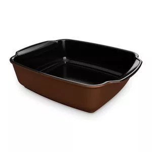 Assadeira Gusto<BR>- Cobre & Preta<BR>- 13,5x39,7x25,7cm<BR>- 2L<BR>- Ceraflame