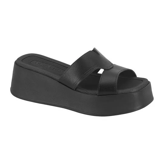 Tamanco Plataforma Com Recortes- Preto