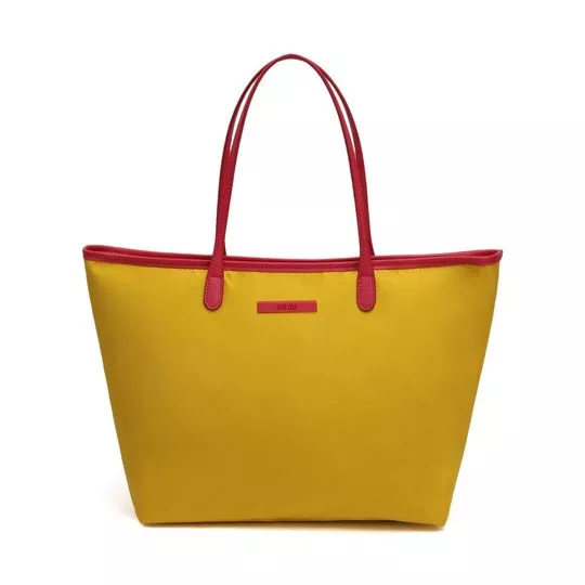 Bolsa Shopper Texturizada - Amarelo Escuro & Vermelho Escuro - 30x35x16cm - Santa Lolla