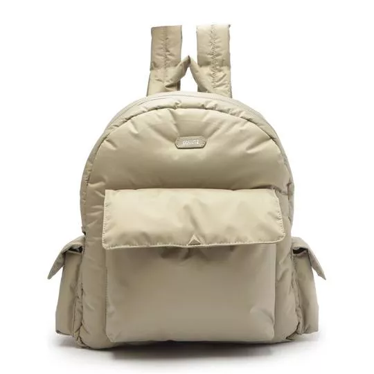 Mochila Com Tag- Bege