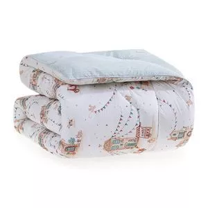 Edredom Tutte Belle Solteiro<BR>- Branco & Bege<BR>- 180x250cm<BR>- 125 Fios