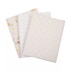 Kit De Cueiros<BR>- Rosa & Branco<BR>- 3Pçs<BR>- 84 Fios