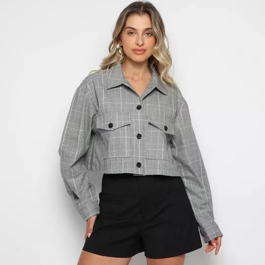 Camisa Xadrez- Cinza