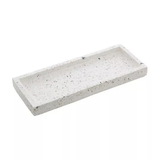 Bandeja Terrazzo- Off White & Marrom- 2x25x10cm- Lyor