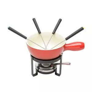 Jogo De Fondue Para Queijos<BR>- Branco & Vermelho<BR>- 8Pçs<BR>- 700ml<BR>- Lyor