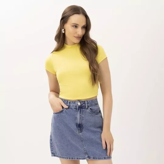 Cropped Liso- Amarelo