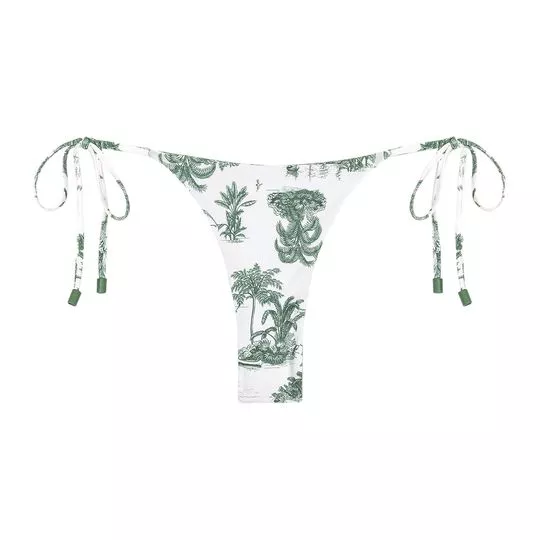 Tanga Com Amarração- Branca & Verde Escuro