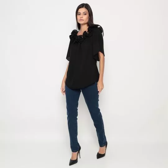 Calça Skinny- Azul Escuro- Maria Valentina