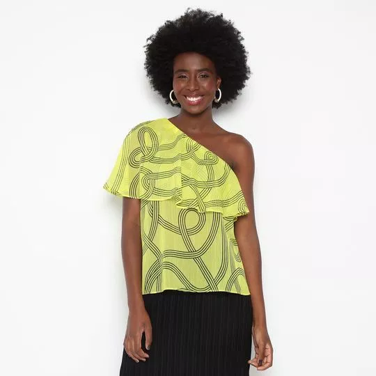 Blusa Ombro Único - Amarelo - Zinco