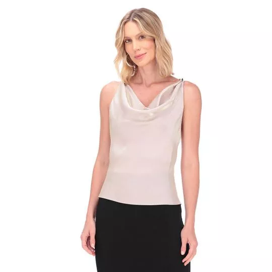 Blusa Acetinada- Bege Claro- ZINCO